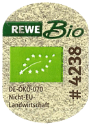 Aufkleber Rewe Bio #4238 DE-ÖKO-070 Nicht-EU-Landwirtschaft
